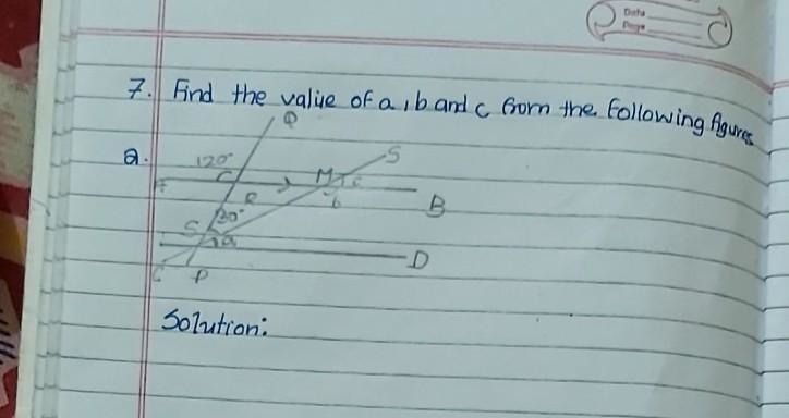 Find the value of a,b and c from the following figures .​-example-1