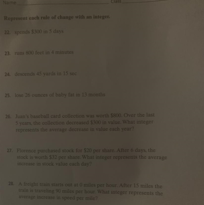 Represent each rule of change with an integer (PLEASE HELP)-example-1