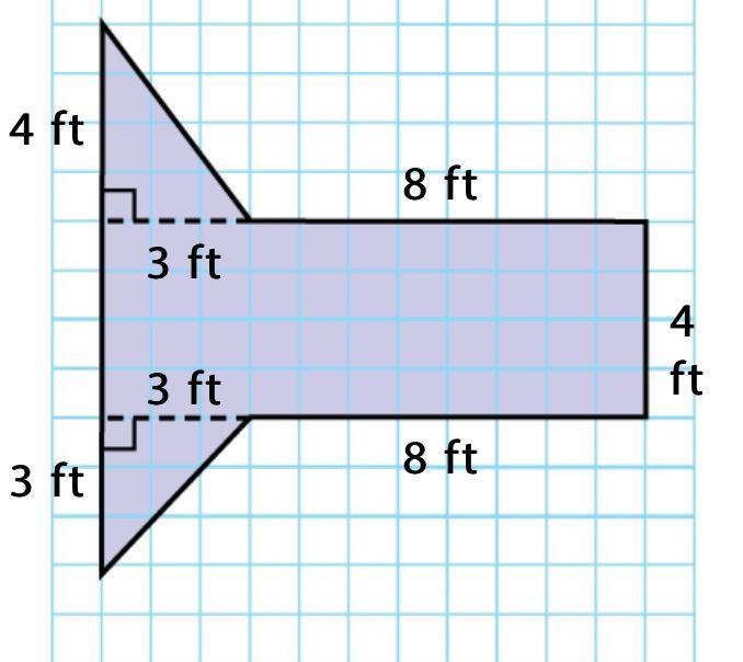 Find the area of the figure. Use 3.14 for π. The area of the figure is __ft2.-example-1