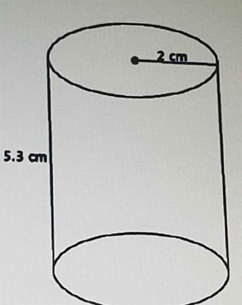 What is the volume of right cylinder rounded to the nearest whole cubic centimeter-example-1