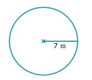 Find the area of a circle with a radius of 7m. Use the value 3.14 for π, and do not-example-1