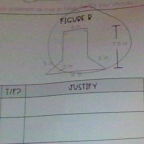 Figure B has a total area of 75 in squared.-example-1