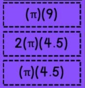 A circle has a radius that measures 4.5 cm. Which expression could NOT be used to-example-1