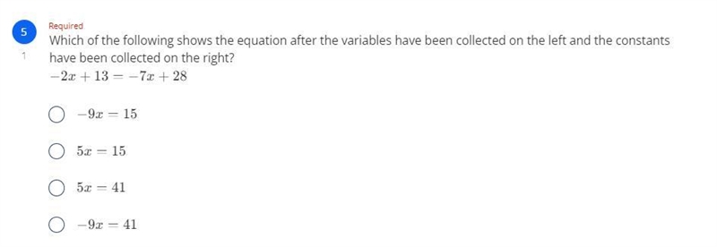 Which of the following shows the equation after the variables have been collected-example-1