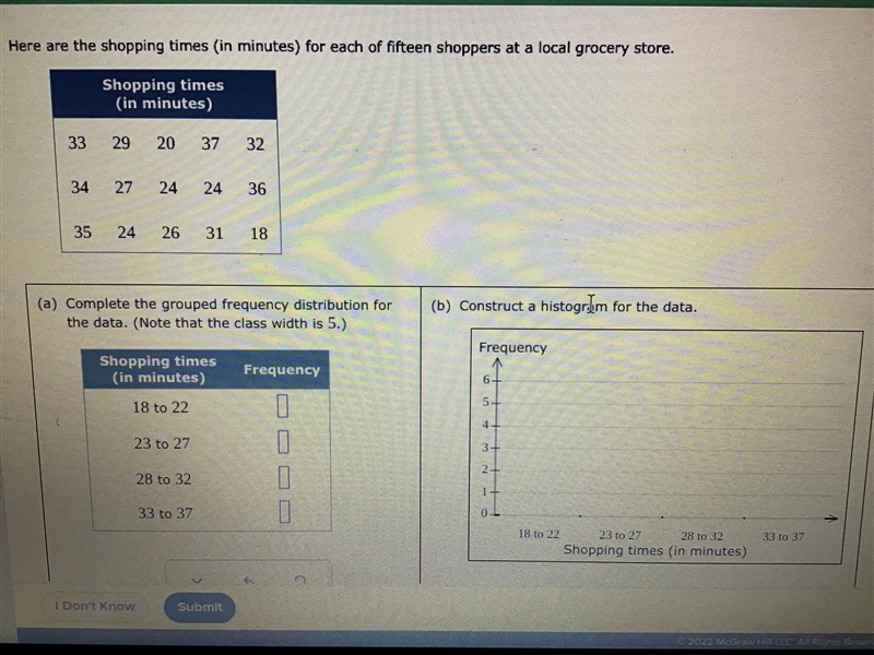 Here are the shipping times (in minutes) each of 15 shoppers at a local grocery store-example-1