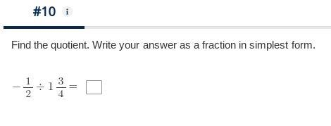 -1/2 divided by 1 3/4 as a fraction in simplest form-example-1