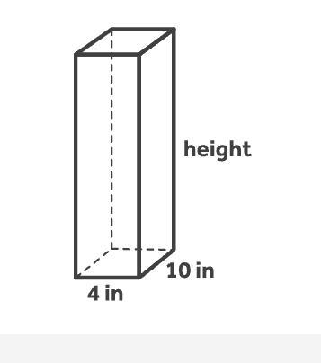 If the volume of the solid below is 440 cubic inches, what is the height of the solid-example-1