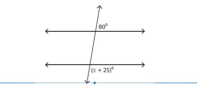 Solve for x on a transversal-example-1