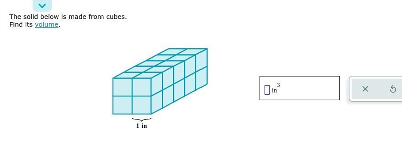 The solid below is made from cubes. Find its volume.-example-1