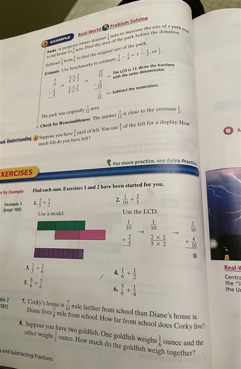 Adding fractions with unlike Denominators and Subtracting fractions (PLEASE HELP ME-example-2