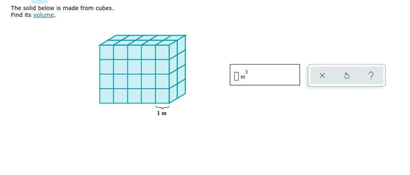 The solid below is made from cubes. Find its volume.-example-1