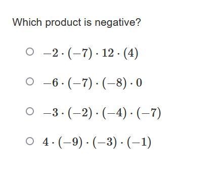 Which product is negative?-example-1