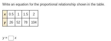 Write an equation for the proportional relationship shown in the table.-example-1