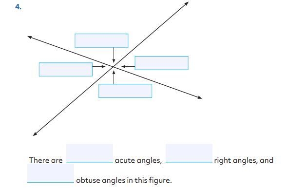 Label each angle in the figure as acute, right, or obtuse. Then, fill in the blanks-example-1