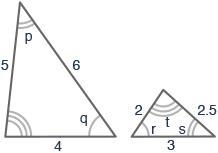 Two similar triangles are shown below: Which two sets of angles are corresponding-example-1