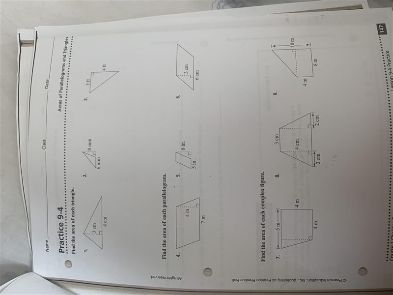 Areas of parallelograms and Triangles (PLEASE HELP)-example-1