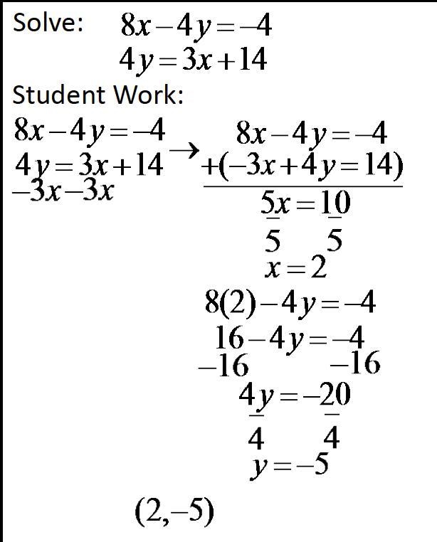 What mistake did this student make? 1. They did not change the 2nd equation to standard-example-1