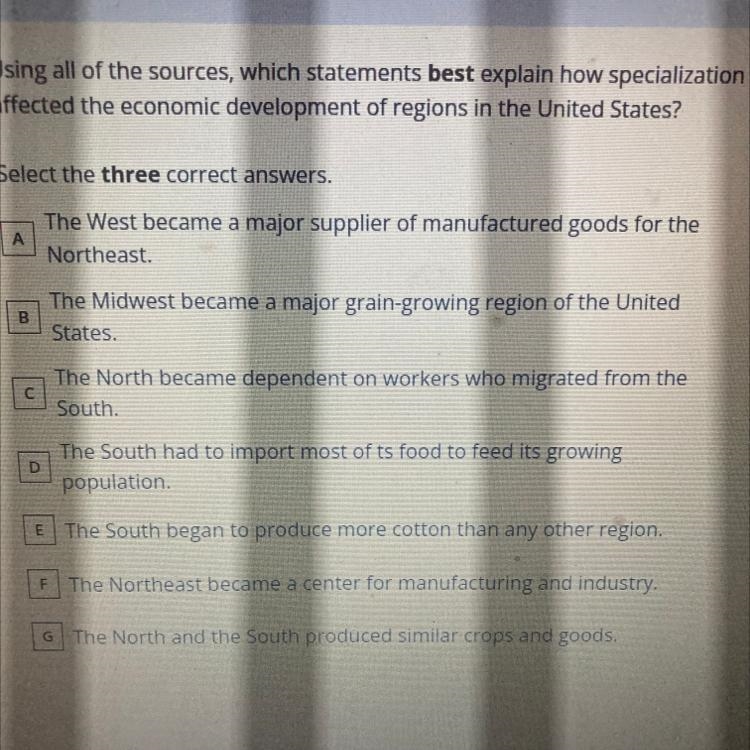 (HELP ASAP) Using all of the sources,which statements best explain how specialization-example-1