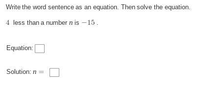 Write the word sentence as an equation. Then solve the equation.-example-1