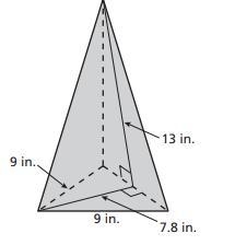 Find the surface area of the regular pyramid.-example-1