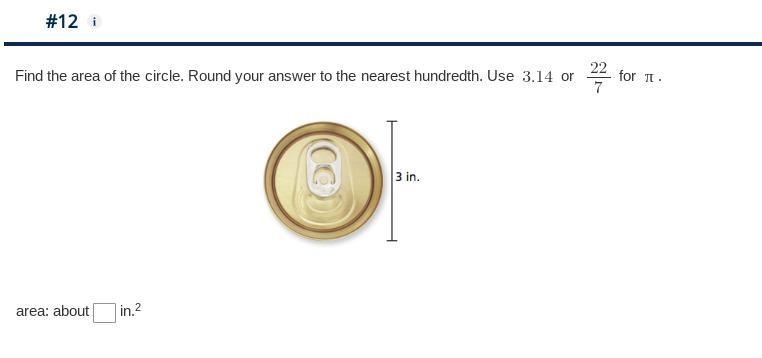 Find the area of the circle. Round your answer to the nearest hundredth-example-1