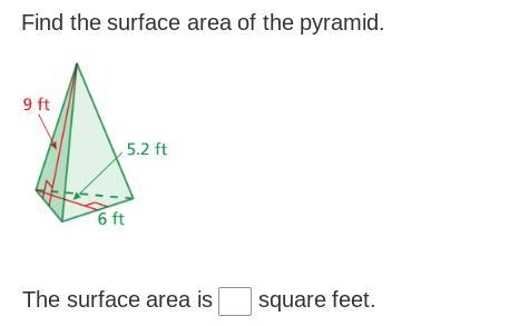 HELP PLEASE! FIND THE SURFACE AREA OF PYRAMID-example-1