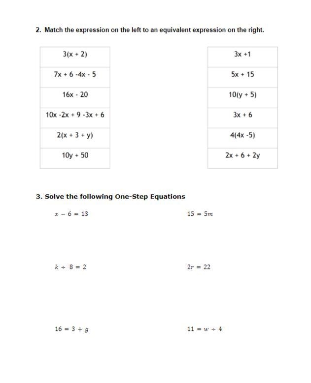 Match the expression on the left to an equivalent expression on the right.-example-1