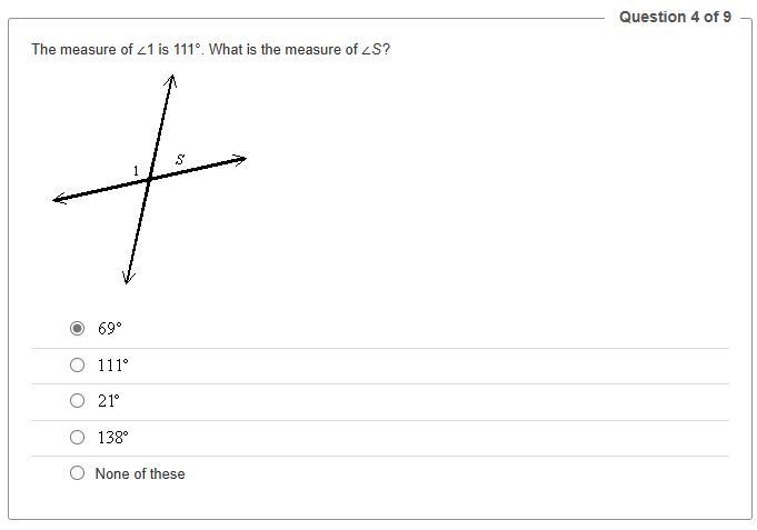 The measure of ∠1 is 111°. What is the measure of ∠S ?-example-1