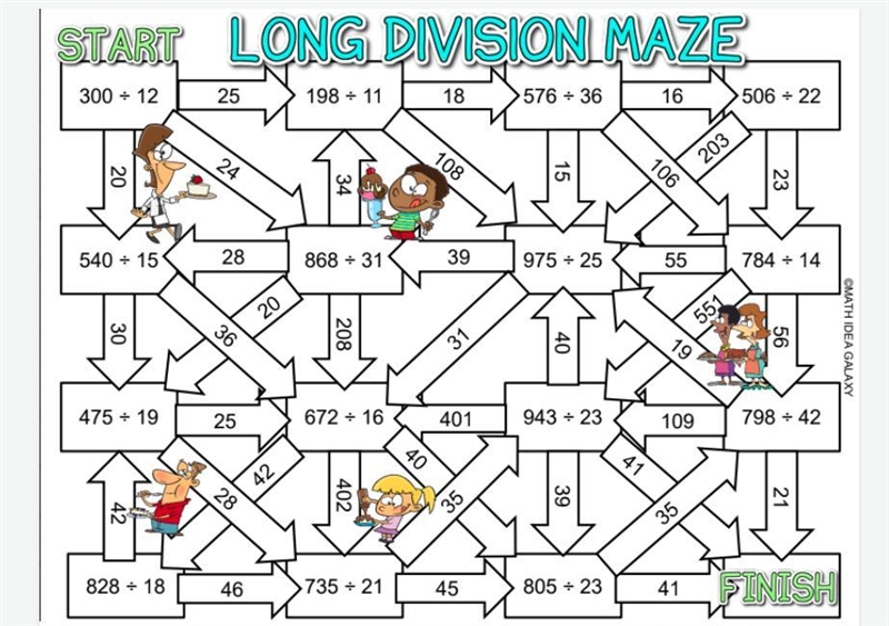 Draw a line through the right ones from start to finish remember it's long division-example-1