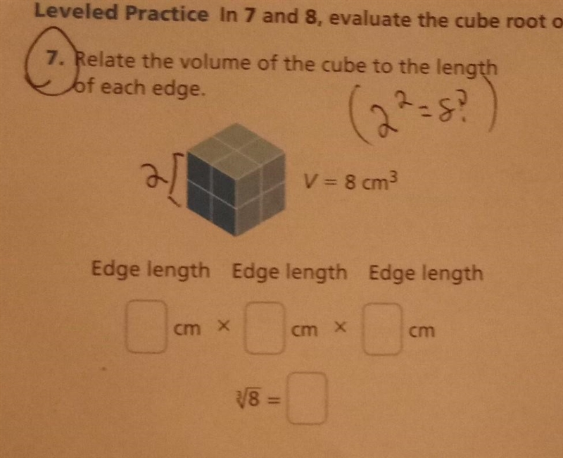 (look at photo) 7. Relate the volume of the cube to the length of each edge. ​-example-1