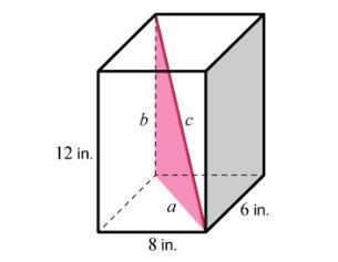 Patrice says that she can find the length of the diagonal, c, of the rectangular prism-example-1