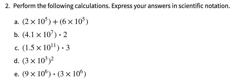 Perform the following calculations. Express your answers in scientific notation.-example-1