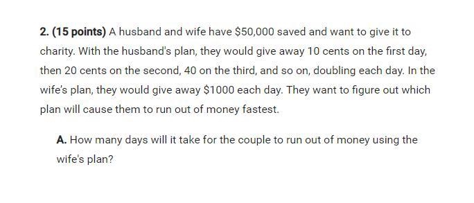 A husband and wife have $50,000 saved and want to give it to charity. With the husband-example-1