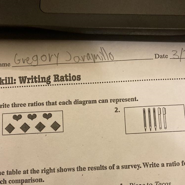 Write three ratios that each diagram can represent.-example-1