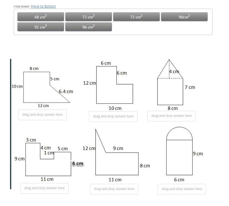 Match the given areas with the correct figure. All areas have been rounded to the-example-1