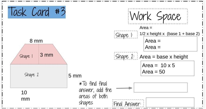 Pls help i only have the area for shape 2 pls correct me if im wrong-example-1