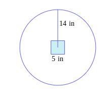 A dart hits the circular dartboard shown below at a random point. Find the probability-example-1