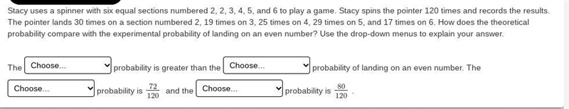 Mathematics Stacy uses a spinner with six equal sections numbered 2, 2, 3, 4, 5, and-example-1