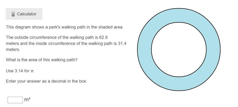 This diagram shows a park's walking path in the shaded area. The outside circumference-example-1