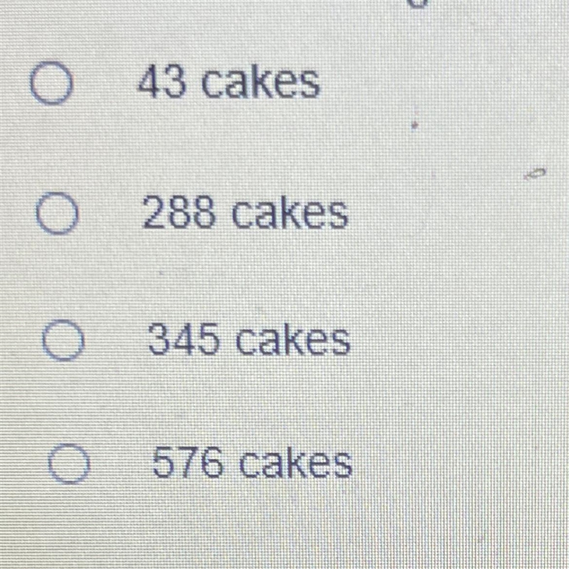 A bakery has 72 half gallons of milk. It takes 1 2/3 cups of milk to make a cake. Note-example-1