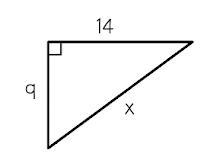 Find x, the missing side length of the right triangle.-example-1