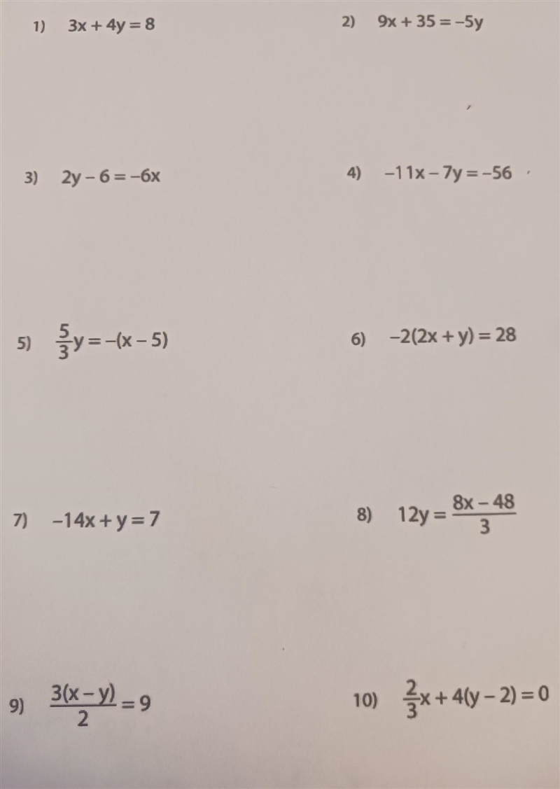 Write each equation in slope-intercept form.​-example-1