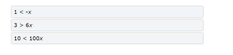 Order the inequalities based on how many numbers from the list below are solutions-example-1