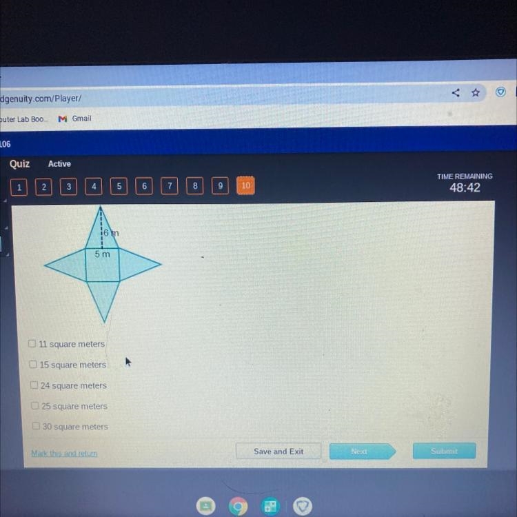 The net of a square pyramid is shown below what are the possible areas for a single-example-1