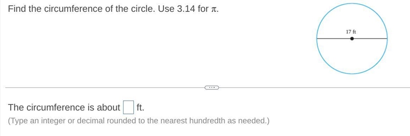 Find the circumference of the circle. Use 3.14 for π.-example-1