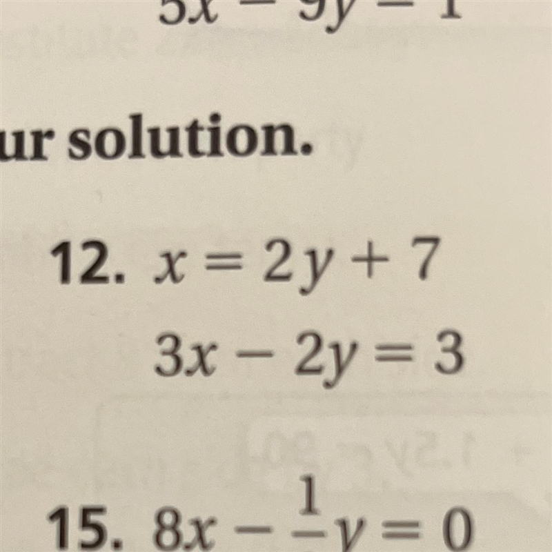 Solve the system of linear equations by substitution. Check your solution. PLEASE-example-1