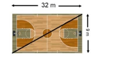 If the length of a basketball court is 32 meters and the width is 9 meters, what is-example-1