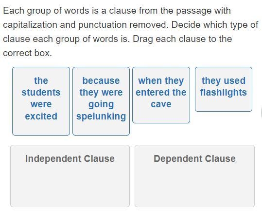 Each group of words is a clause from the passage with capitalization and punctuation-example-1