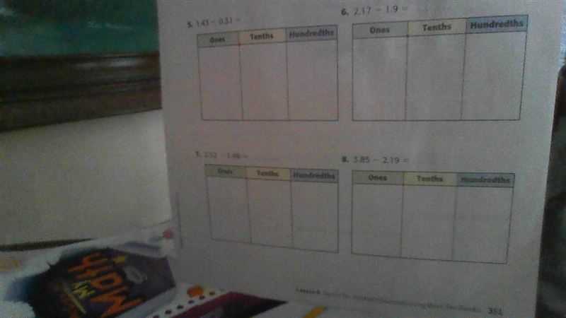 Subtract. Use base-ten blocks. Draw each result in the table.-example-1