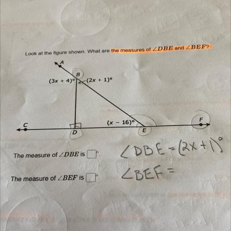 What are the measures of DBE and BEF?-example-1